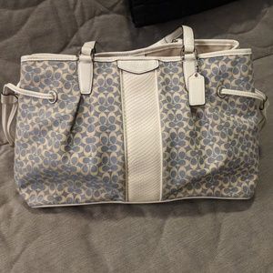 Coach Blue/Cream Jacquard Purse